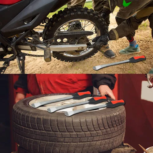 Vista 6 de Juego de herramientas para cucharas de neumáticos, kit profesional para cambio de neumáticos para moto de cross, motocicleta, silla de ruedas