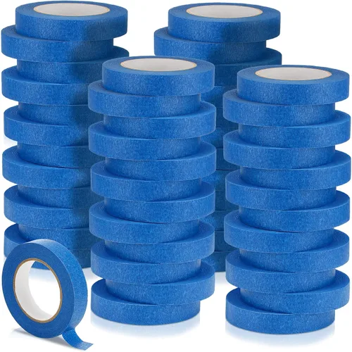 Fumete 72 rollos de cinta colorida para pintores a granel de 0.75 pulgadas x 55 yardas, cinta adhesiva para pintores sin residuos, cintas de pintura