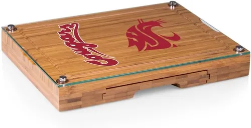 Vista 10 de PICNIC TIME NCAA Juego de tabla de queso y cuchillos con parte superior de vidrio de concierto, juego de tabla de charcutería, tabla de cortar