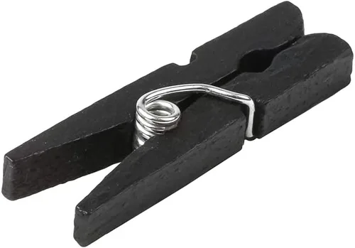 Vista 8 de Restaurantware Pinzas para la ropa negras de 1.2 pulgadas, 500 mini pinzas para la ropa, desechables, resistentes, clips de madera de bambú negro