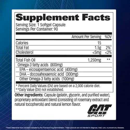 Vista 6 de GAT Deporte Aceite De Pescado Omega-390softgels