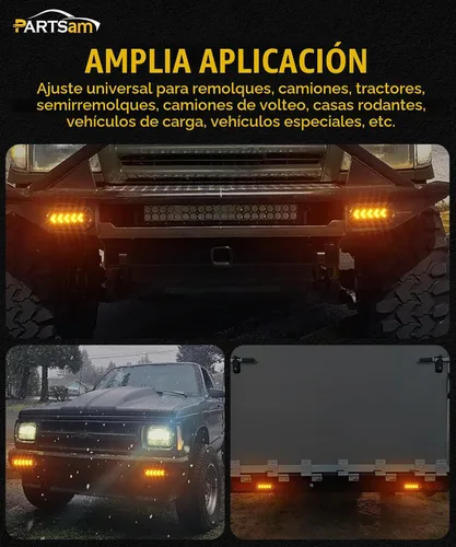 Vista 6 de Partsam 2 luces de señal de giro ovaladas de 6 pulgadas, para camión, remolque, color ámbar, 25 LED, montaje en superficie, lente ahumada