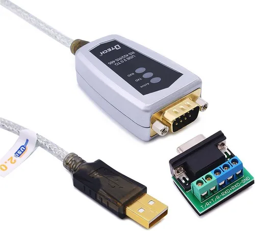 DTECH Cable adaptador de puerto serie USB a RS422 RS485 con chipset FTDI placa terminal de 5 posiciones para Windows 11 10 8 7 XP Mac (4 pies)
