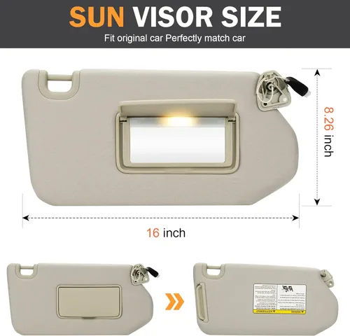 Vista 4 de TadaMark Parasol izquierdo para conductor derecho para Nissan Pathfinder 2013 2014 2015 2016 2017 2018 Infiniti QX60 2014-2017 JX35 2013 Beige