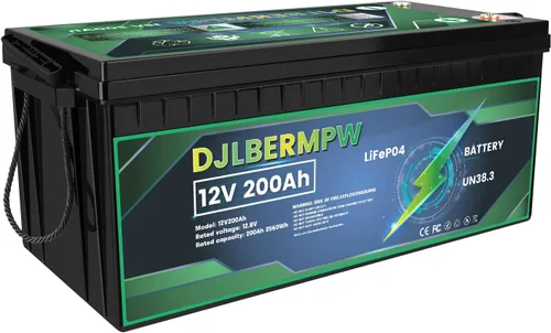 Batería de litio, batería LiFePO4 de 12V 200Ah de fosfato de hierro, batería recargable de ciclo profundo, BMS incorporado, adecuado para energía