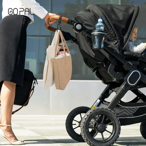 Vista 2 de Ganchos para cochecito para bolsas colgantes y compras ganchos universales accesorios para cochecito y coche o carrito de compras, color negro