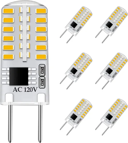 TAIYALOO Bombilla LED G8 regulable de 3 W equivalente a bombilla halógena de 20 W-25 W, base T4 JCD tipo bi-pin G8, blanco natural 4000 K, bombilla