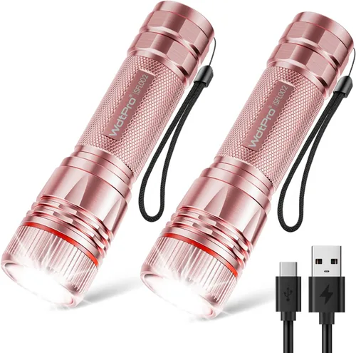 Vista 15 de WdtPro Linternas recargables de alto lúmenes, 1 paquete de 10H de larga duración, súper brillantes, para EDC, linternas LED mini tácticas