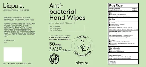 Vista 7 de Biopure Toallitas de manos antibacterianas Fresh Morning Breeze- Toallitas antibacterianas con fórmula de aloe y vitamina E Recipiente