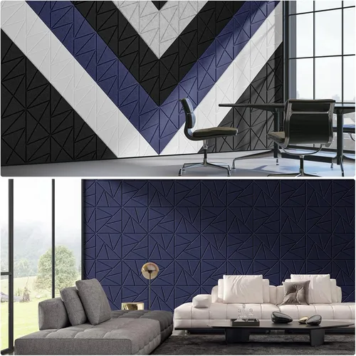 Vista 6 de Paneles acústicos autoadhesivos, paquete de 12 paneles cuadrados de espuma a prueba de sonido con patrón único, paneles de pared insonorizados