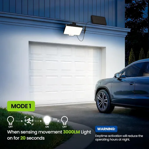 Vista 3 de Luces solares de inundación al aire libre, 294 luces LED con sensor de movimiento al aire libre, luz solar de inundación impermeable IP67
