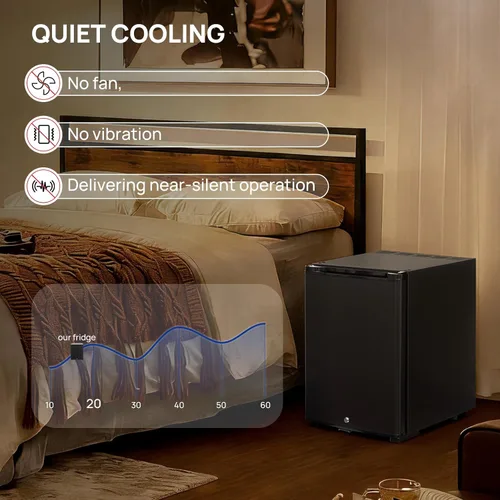 Vista 3 de Smad Compact Mini Fridge Quiet No Noise Absorption Refrigerator with Lock 40L Truck Fridge 110V/12V Refrigerator 1.4 cu.ft, Black