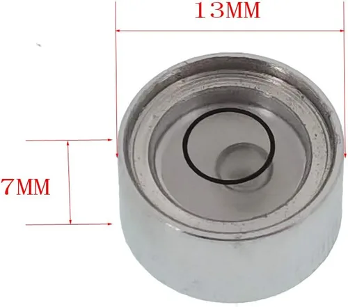 Vista 2 de Mini metal universal horizontal burbuja nivel de agua equilibrio nivel burbuja redondo 0.512x0.276 in (blanco plateado)