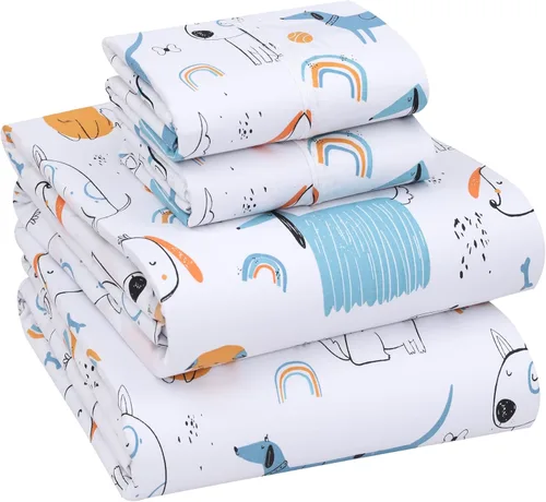 Vista 23 de RUVANTI Sábanas 100% algodón percal tamaño Queen, diseño floral refrescante y transpirable, duraderas, con una sensación nítida, suave y cómoda