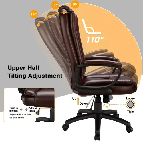 Vista 6 de OFIKA Silla de oficina, silla de escritorio para computadora para juegos, cojín ergonómico de respaldo alto, soporte lumbar con ruedas, cómodo