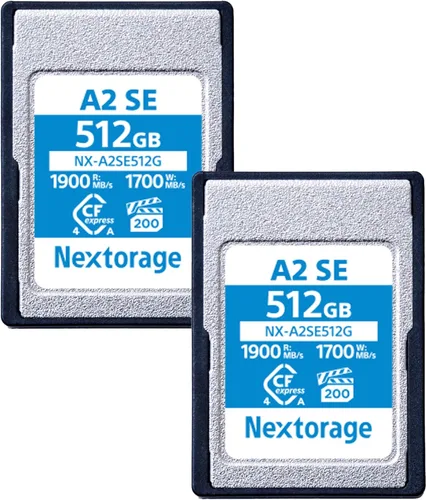 Vista 12 de Nextorage Paquete de 2 tarjetas de memoria Cfexpress 4.0 tipo A de 256 GB VPG200 máx. lectura 1900MB/s máx. escritura 1700MB/s NX-A2SE256G Max