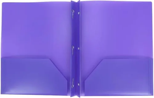 Vista 2 de Carpeta de plástico tamaño carta con bolsillos y 3 puntas de metal (rosa)