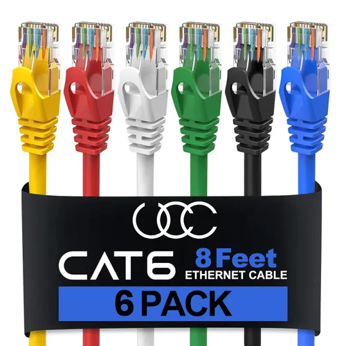 Vista 23 de Ultra Clarity Cables Cable Ethernet Cat 6 de 3 pies (paquete de 10), cable de conexión Cat6, cable de red Ethernet de alta velocidad de 10 Gbps 500