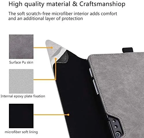 Vista 9 de Funda protectora para Microsoft Surface Pro 7 Pro 6 Pro 5 Pro 4 con soporte para bolígrafo cubierta delgada de poliéster de múltiples ángulos
