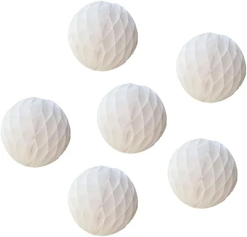 Vista 6 de ZGjoy 6 bolas de papel de panal de papel, bolas de flores de papel de seda, decoración de fiesta, pompones, decoración de flores, boda, cumpleaños