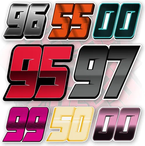 Calcomanías personalizadas con números de carrera para bicicletas de dirt, motocross, motocicletas, automóviles, placas de carreras, calcomanías de