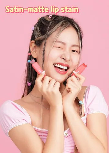 Vista 4 de COLORGRAM Juicy Blur Tint 04 Cushiony Peach Mancha labial de larga duración, semimate, semibrillante, hidratante, acumulable y mezclable