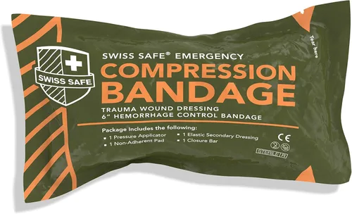 Swiss Safe Kit de trauma de vendajes israelíes de 6 pulgadas, vendaje de compresión elástico estéril, IFAK militar de emergencia, elegible para HSA