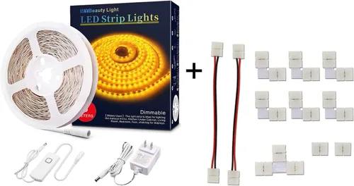 Paquete completo de los kits completos de la luz de tira llevada amarilla de Dimmable con los equipos completos de los conectores