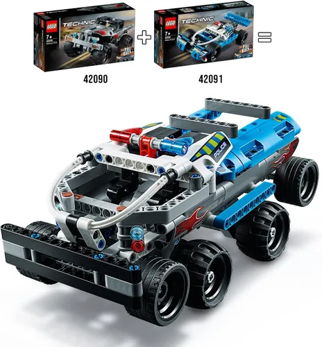 Vista 6 de Technic Camión de juguete Getaway, motor de tracción, modelo de camión monstruos, juguetes de vehículos para niños