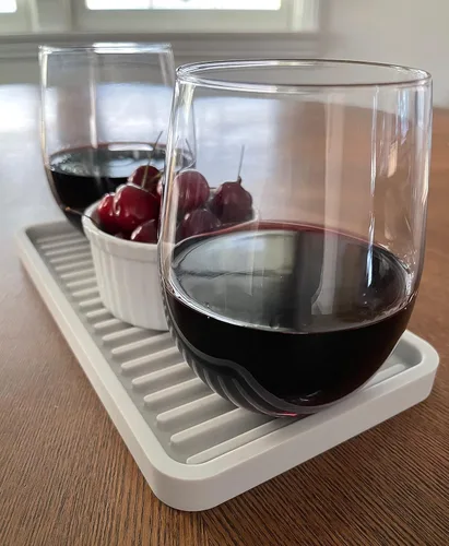 Vista 5 de Happitasa - Bandeja organizadora para fregadero de cocina de silicona, soporte de esponja y protector de encimera, estilo de líneas rectas