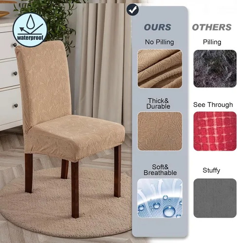 Vista 13 de Fundas impermeables para sillas de comedor, fundas elásticas para sillas Parsons, para comedor, cocina, funda protectora para silla de comedor
