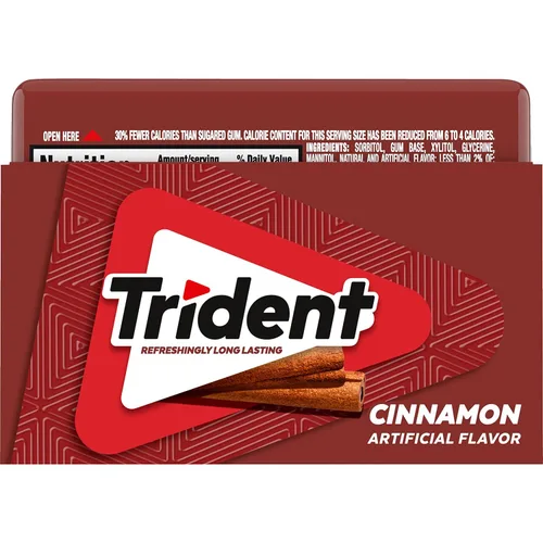 Vista 13 de Trident Cinnamon - Goma de mascar sin azúcar, sabor a canela, 6 paquetes de bolsillo de 28 unidades (168 unidades en total)