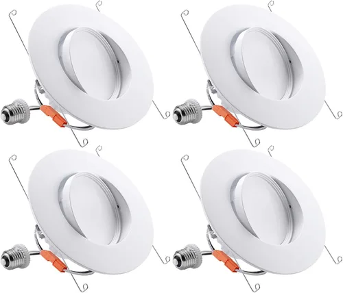 Vista 8 de TORCHSTAR Iluminación empotrable LED CRI90+ regulable 5CCT de 6 pulgadas, luces direccionales giratorias regulables, Downlight de techo ajustable