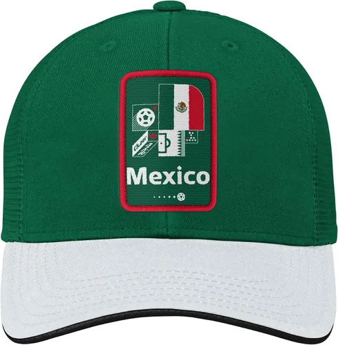 Outerstuff Sombrero de malla Procrown con mosaico de contraste para la Copa Mundial de la FI verde-blanco