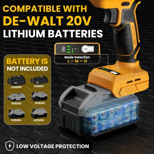 Vista 3 de Sierra de recíproca inalámbrica para batería Dewalt 20 V, motor sin escobillas de 3 velocidades variables 0-3500, cambio de hoja sin herramientas