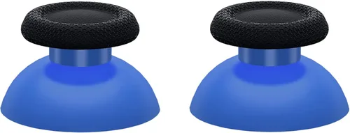 Vista 5 de eXtremeRate Palancas de repuesto azules y negras para controlador PS5, joystick analógico de doble color personalizado para controlador PS4 universal