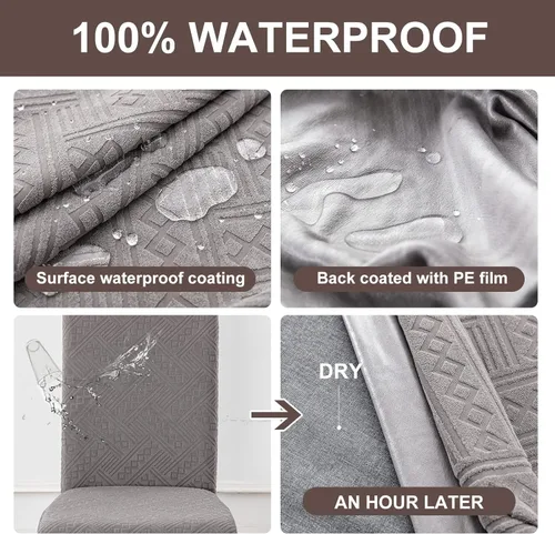 Vista 3 de Genina Fundas impermeables para sillas Parsons de comedor, fundas elásticas para sillas Parsons para comedor, cocina, funda protectora para sillas