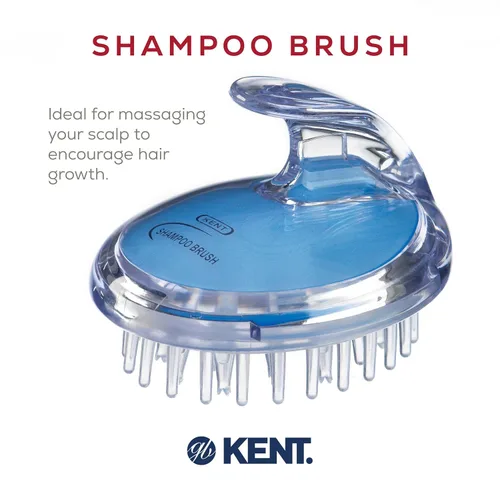 Vista 3 de KENT SH1 BLU Scalp Scrubber Hair Brush & Scalp Exfoliator with 42 Soft Rubber Bristles for Distributing Shampoo and Conditioner, Shower Scalp