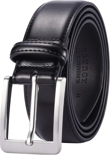 XOUXOU Cinturones de Cuero Casuales para Hombre de Jeans Cinturón Clásico de Trabajo de Negocios de Vestir con Hebilla de Punta para Hombres