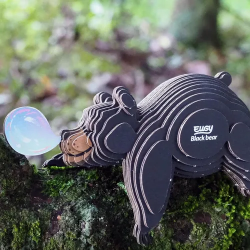 Vista 7 de Eugy Black Bear - Rompecabezas 3D de 24 piezas ecológico para niños, niñas y niños a partir de 6 años