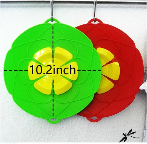 Vista 6 de 2Pcs Spill Stopper Lid Cover, Boil Over Safeguard, 10.2 inch Silicone Spill Stopper Pot Pan Lid, Multi-Function Cooking Tool, Kitchen Gadgets, for