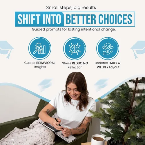 Vista 3 de The Behavior Shift Brain Shift Journal: Decisiones y objetivos - Planificador de productividad con indicaciones guiadas para crecimiento personal