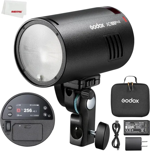 Vista 7 de Godox AD100Pro AD100 Pro 100Ws TTL Flash al aire libre,2.4GHz Wireles XSystem,1/8000 HSS 2600mAh Batería 0.01-1.5s Reciclaje