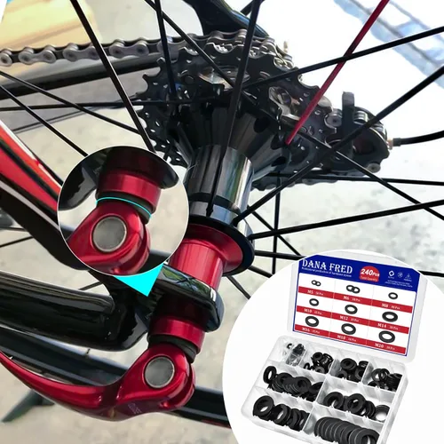 Vista 5 de 240 piezas espaciadoras redondas planas de nailon, 9 tamaños, kit surtido de arandelas planas negras, anillo de plástico avellanado, anillo