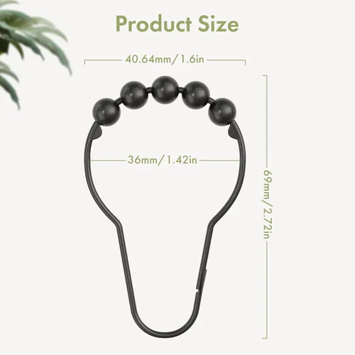 Vista 27 de Amazer - Juego de 12 ganchos decorativos para cortina de ducha de acero inoxidable para barras de cortinas de baño, blanco acrílico