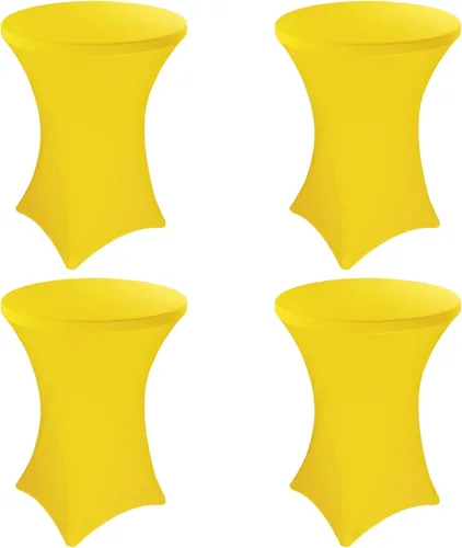 Vista 11 de Paquete de 4 manteles de elastano para mesa de cóctel de 32 x 43 pulgadas, manteles cuadrados elásticos de esquinas cuadradas, mantel redondo
