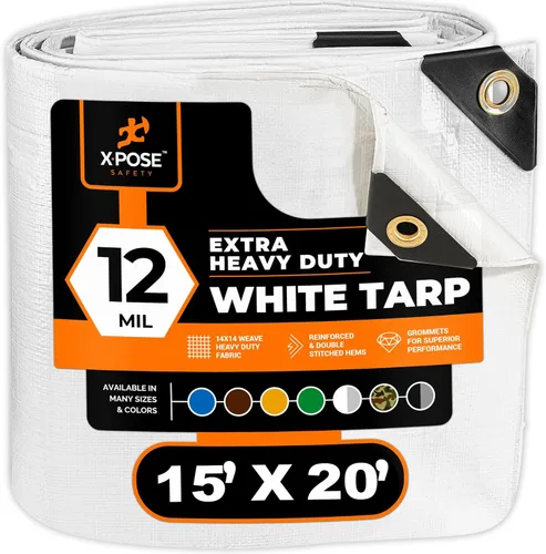 Vista 27 de Xpose Safety Lona protectora de polietileno plateado resistente de 5 x 7 pies - Funda protectora multiusos - Duradera, resistente al agua