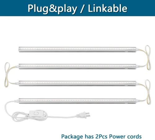 Vista 4 de Barrina T5 Grow Lights 1FT 4-Pack & Barrina Ultra-Thin Grow Light Panels 2-Pack, LED Grow Lights for Indoor Plants, Full Spectrum Grow Light for