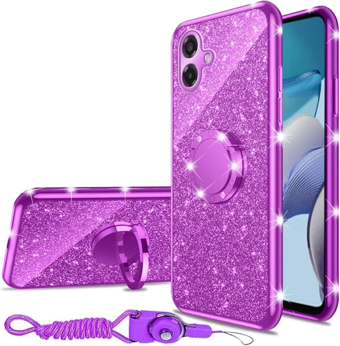 nancheng Bling Case for Samsung Galaxy A07 Phone Cover, Purple Púrpura