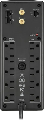 Vista 5 de APC UPS Batería de reserva y protector de sobretensiones con AVR, 1500 VA, APC Back-UPS Pro (BX1500M) y batería de reserva y protector